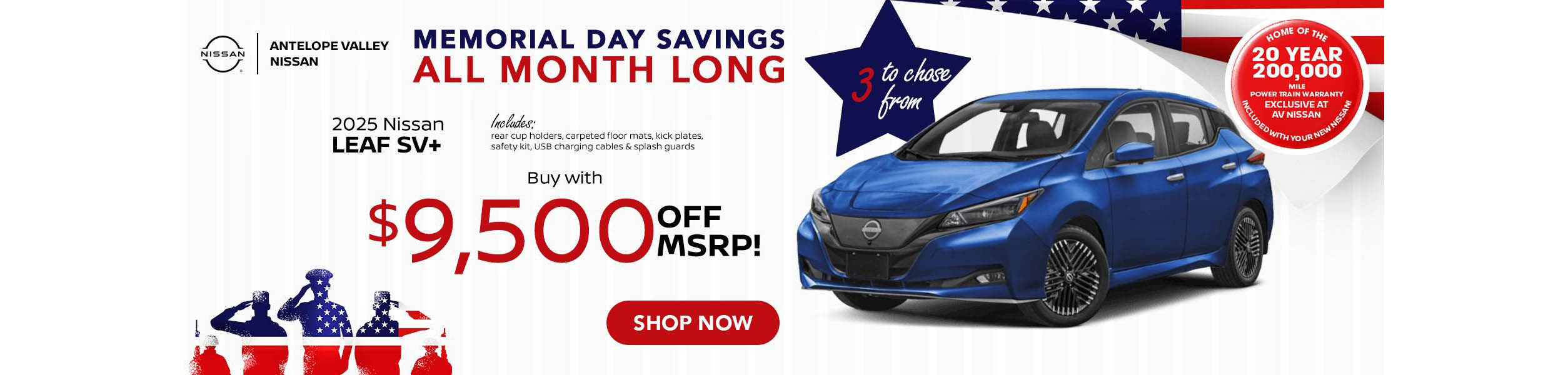 $9,500 Off MSRP 2025 Nissan Leaf SV+